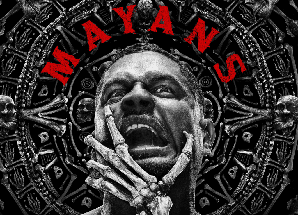 J. D. Pardo interpretando Ez Reyes em um recorte do pôster oficial da 5ª temporada de Mayans M.C., que será lançada no dia 24 de maio no canal FX.