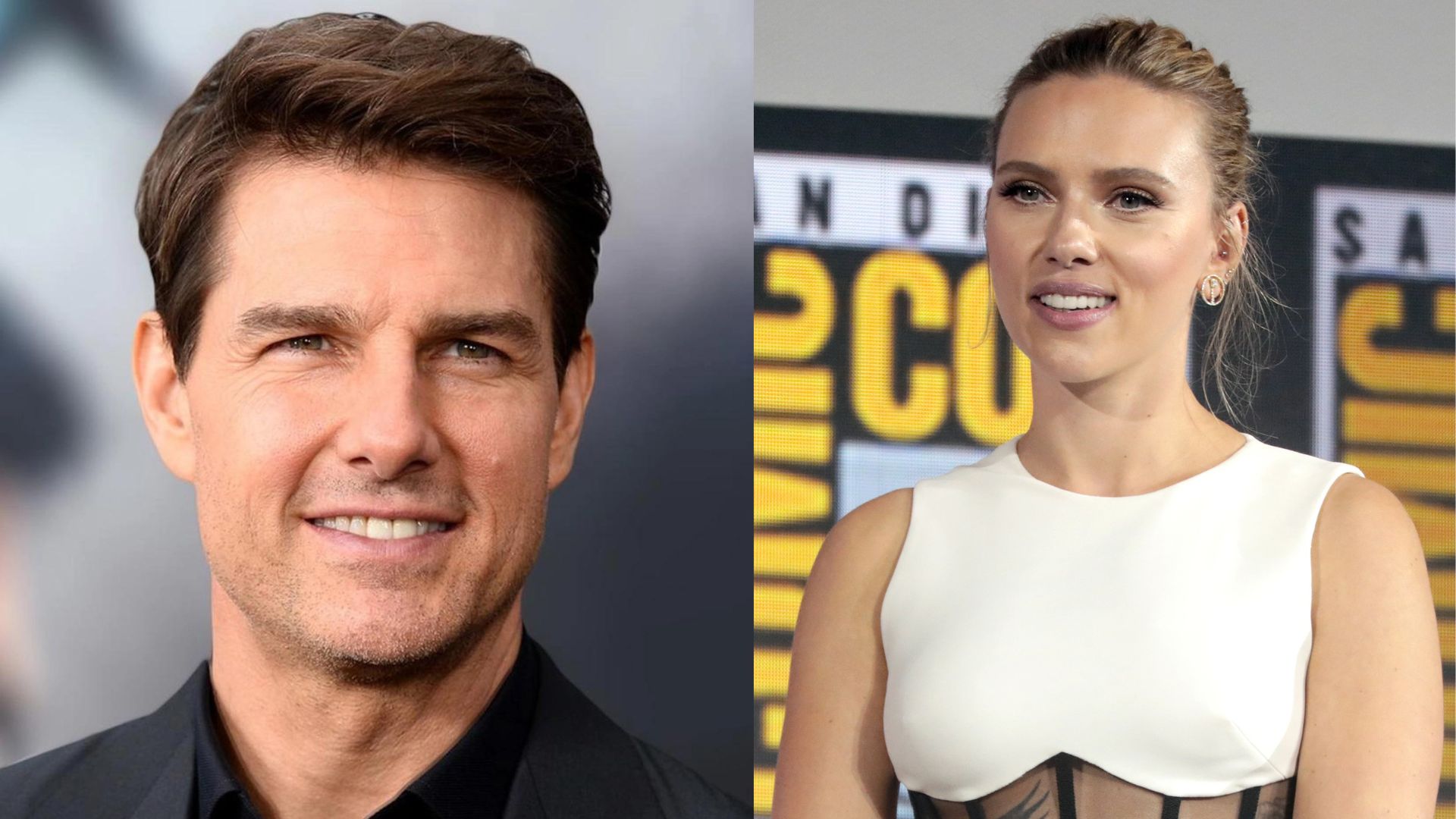 Montagem de Tom Cruise e Scarlett Johansson.