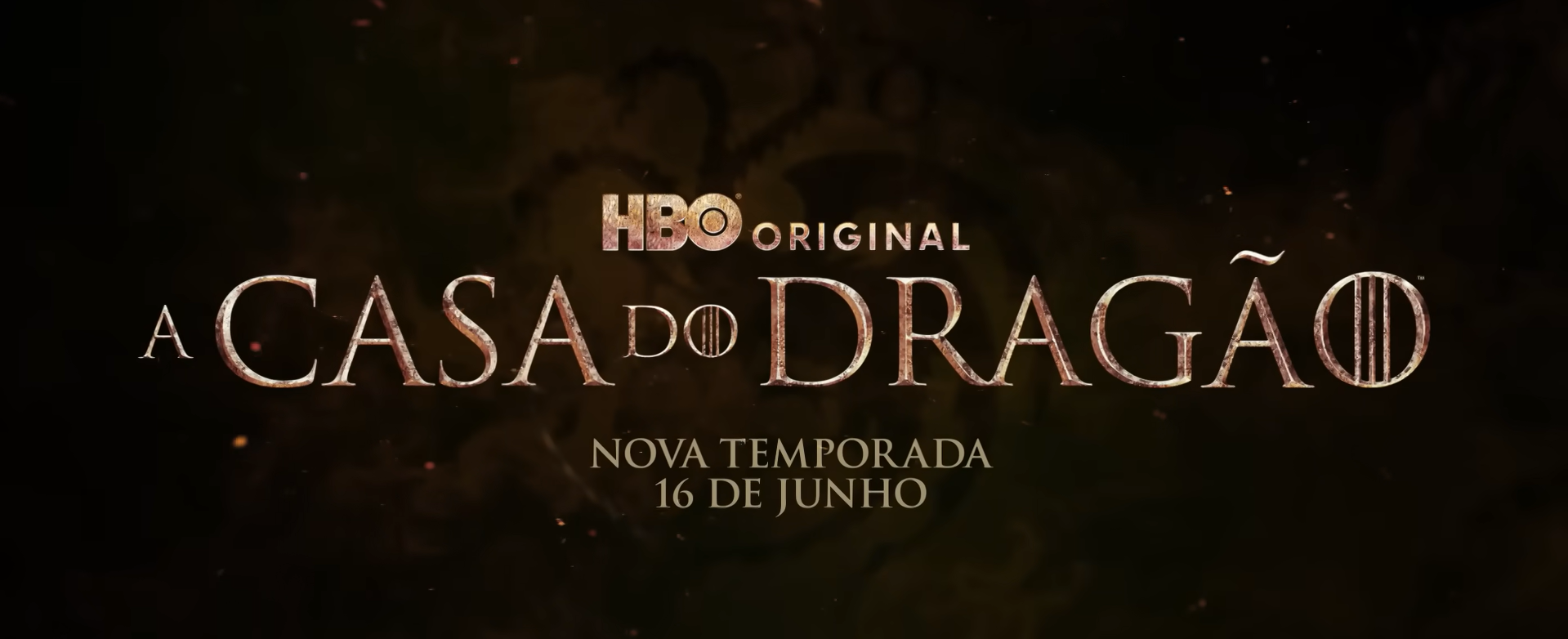 Pôster oficial, com data de lançamento, da segunda temporada de A Casa do Dragão.